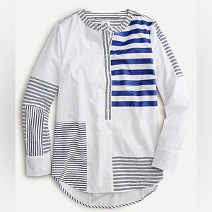 Thomas Mason for J.Crew Tunic in Mixed Stripe in Blue and White S